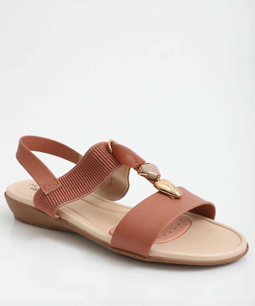 Image_Sandália Feminina Rasteira Pedras Modare Caramelo