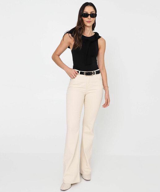 Blusa Regata Feminina Canelada Sem Costura Marisa Preta