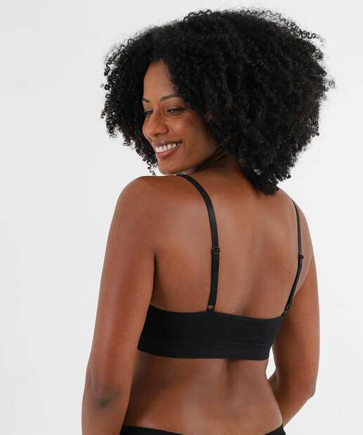 Sutiã Top Sem Costura Alongado Marisa Preto