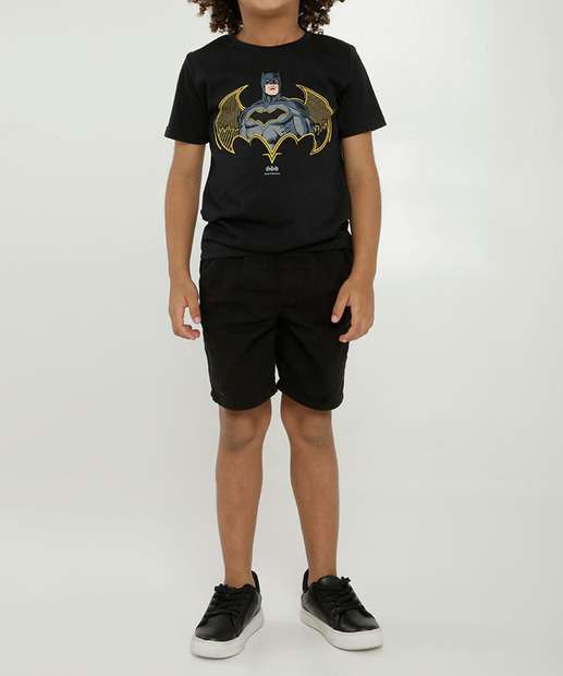 Camiseta Infantil Batman Liga Da Justiça Tam 4 a 10