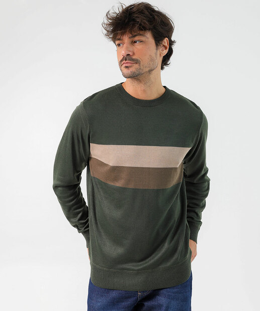 Image_Suéter Masculino Tricô Recortes Marisa Verde
