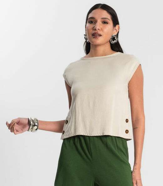 Blusa Feminina Viscose Rovitex Bege