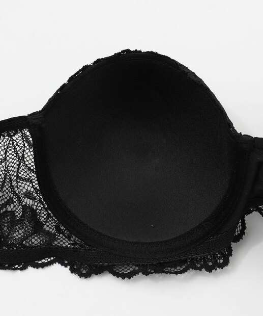 Sutiã de Renda Tomara Que Caia Com Bojo Marisa Preto