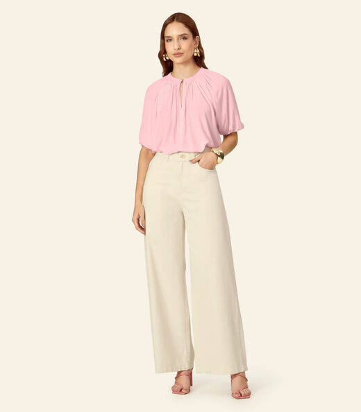 Image_Blusa Feminina Ampla Com Lastex Em Viscose Endless Rosa