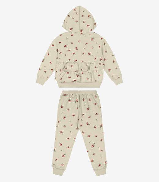 Conjunto Jaqueta Com Capuz e Calça Trick Nick Bege