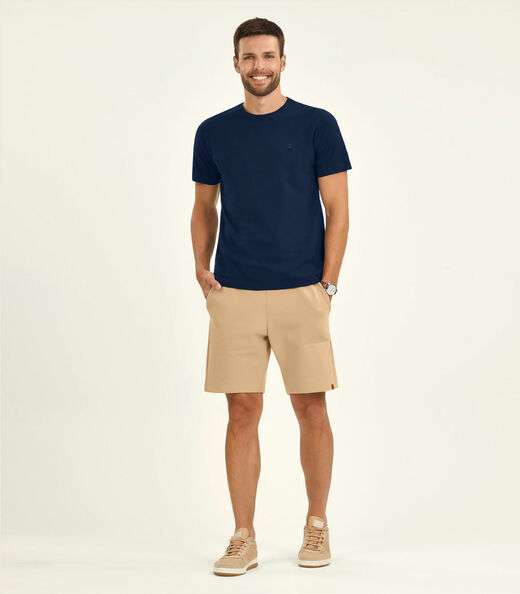 Camiseta Masculina Meia Malha Diametro Azul