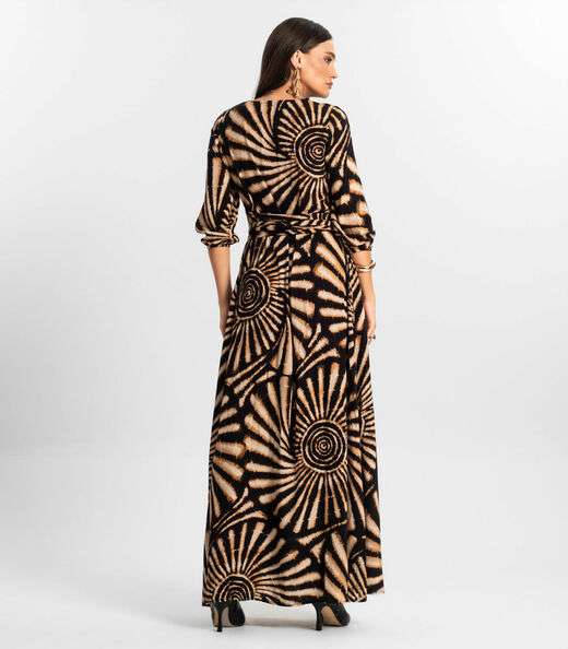 Vestido Longo Feminino Viscose Endless Preto