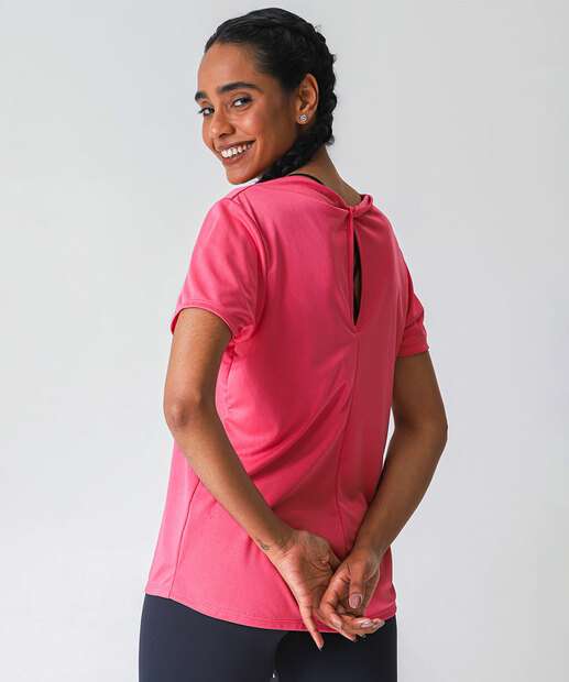 Blusa Feminina Fitness Vazado Marisa Rosa