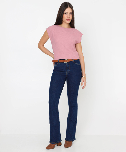 Image_Calça Boot Cut Feminina Cintura Alta Sawary Azul