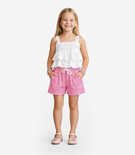 Image_Shorts Menina Infantil Trick Nick Rosa