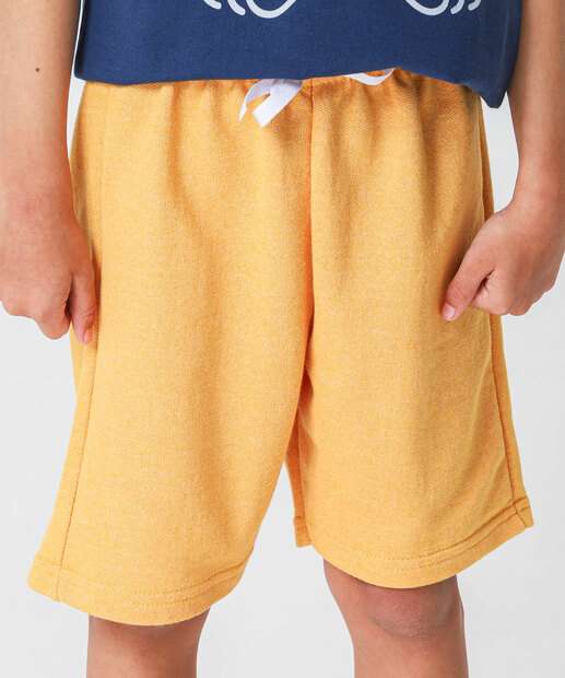 Bermuda Infantil Moletinho Marisa Tam 4 a 10 Amarelo