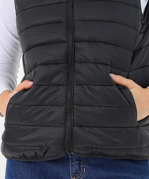 Colete Feminino Puffer Bolsos Marisa Preto