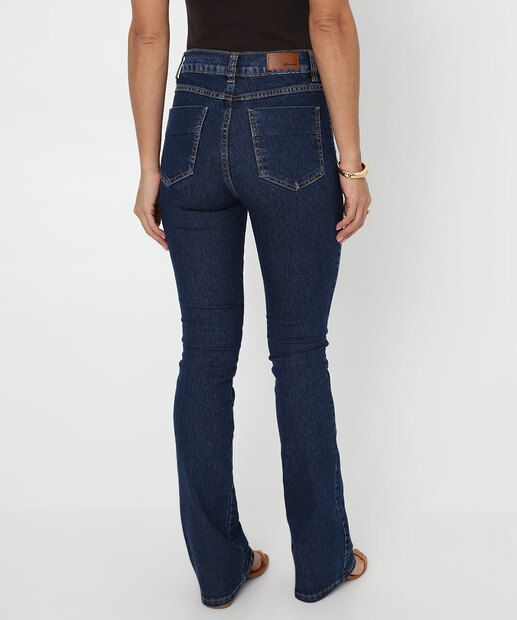 Calça Jeans Boot Cut Feminina Cintura Alta Sawary Azul