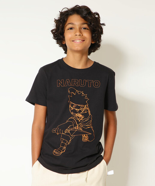 Camiseta Juvenil Estampa Frontal Naruto Tam 10 a 16