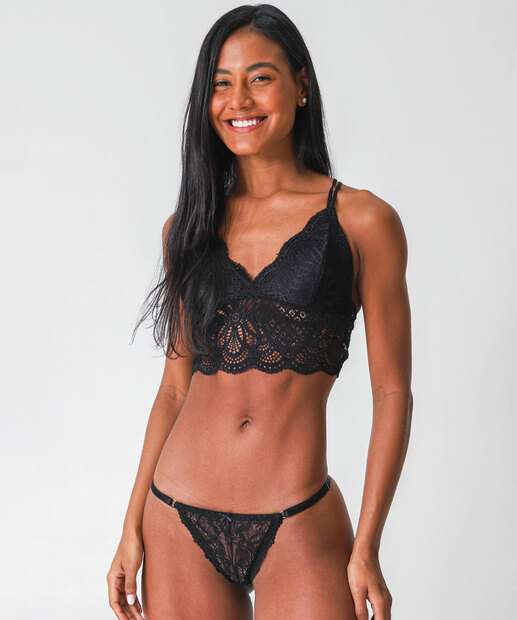 Kit 2 Calcinhas String Fio Dental Renda Marisa Vermelho