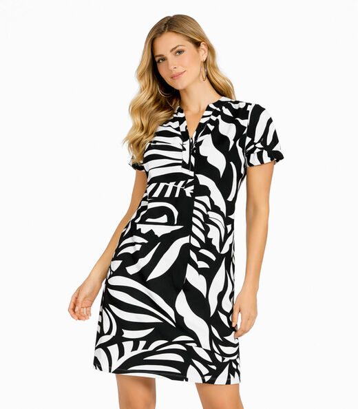Image_Vestido Curto Estampado Com Peitilho Infinita Cor Bege