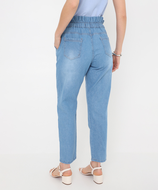 Calça Jeans Feminina Clochard Bolsos Azul