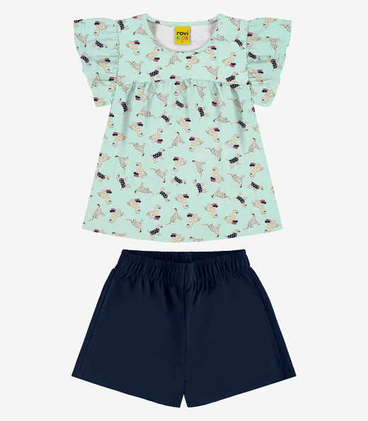Image_Conjunto Infantil Blusa Com Shorts Rovi Kids Verde