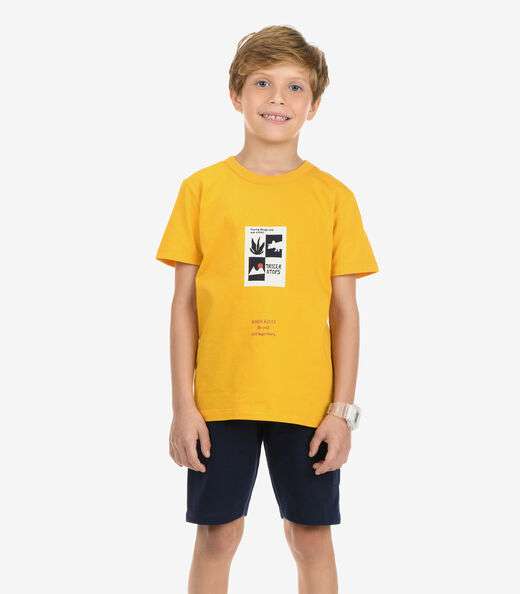 Image_Conjunto Camiseta com Bermuda Menino Rovi Kids Amarelo