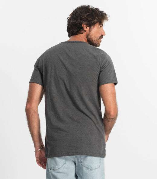 Camiseta Masculina Básica Malha Botonê Diametro Cinza