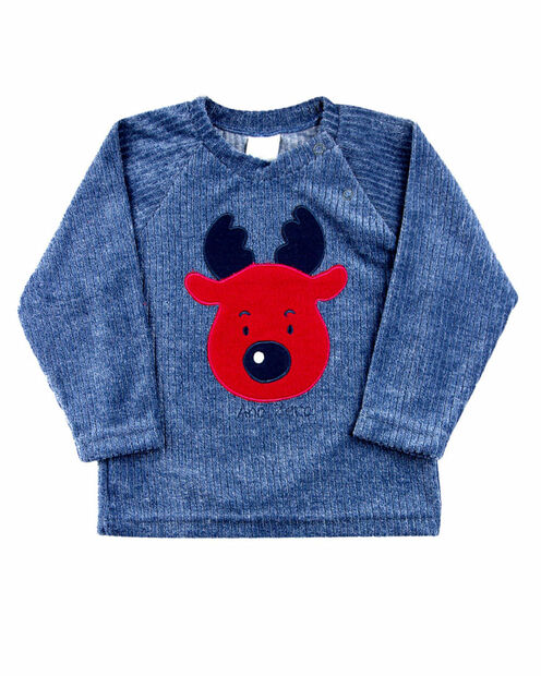 Conjunto Bebê Cotelê Mix Índigo Alce - Azul Jeans