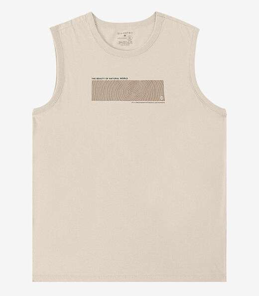 Regata Meia Malha Masculina Diametro Bege