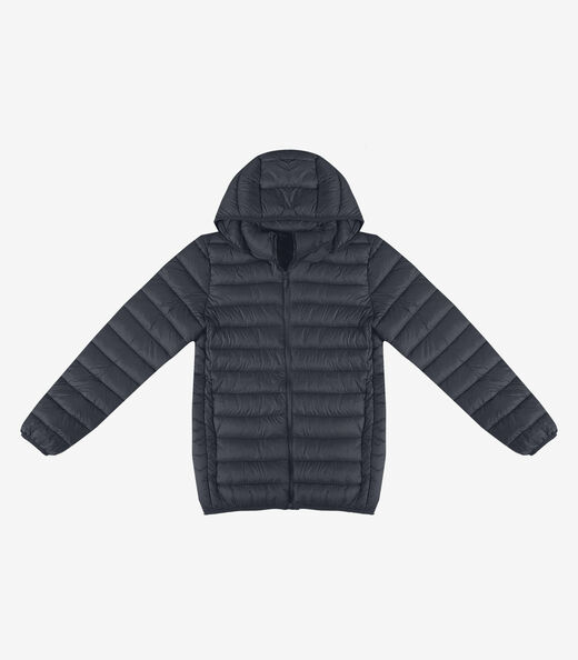 Jaqueta Masculina Puffer Com Capuz All Free Cinza