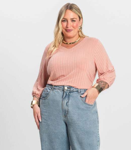 Image_Blusa Canelada Plus Infinita Cor Rosa