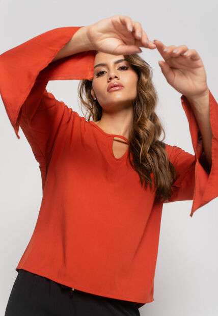 Image_Blusa Manga Longa Flare Viscolinho Telha Salvatore