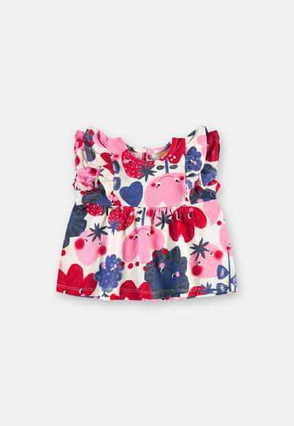 Conjunto Tulipa Blusa Shorts Três e Já