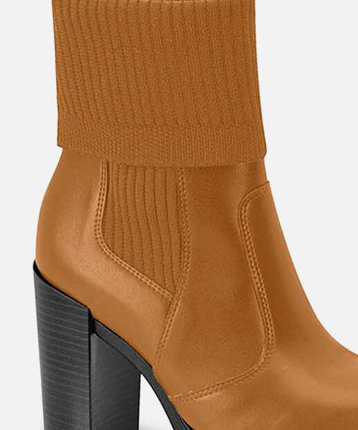 Bota Feminina Cano Curto Tratorada Salto Grosso Moleca 