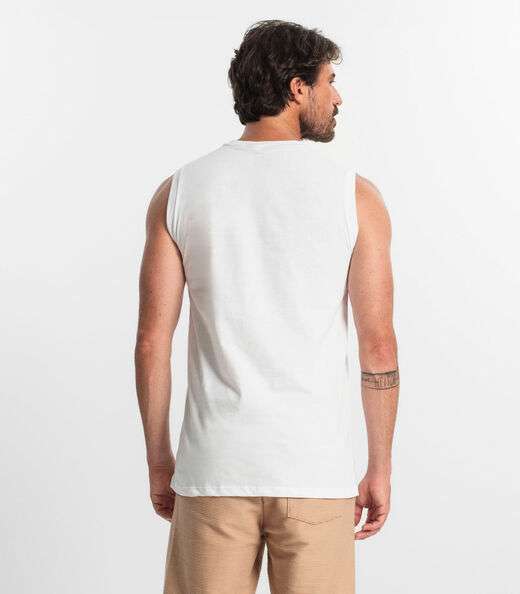 Regata Masculina Em Meia Malha Diametro Branco