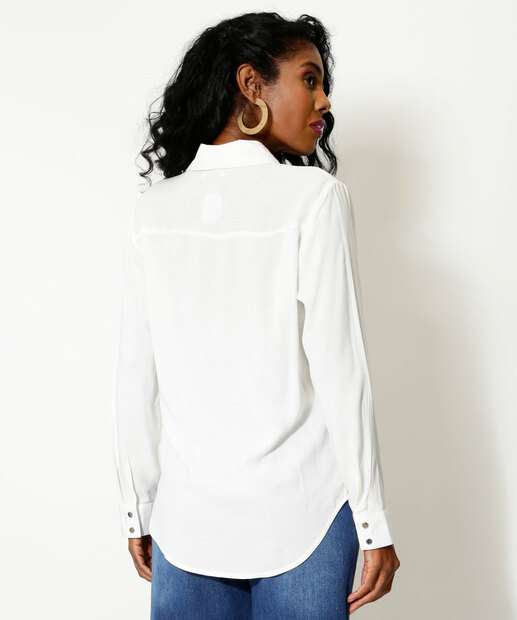 Camisa Feminina Básica Manga Longa Marisa