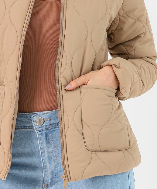 Jaqueta Feminino Puffer Bolsos Marisa Bege