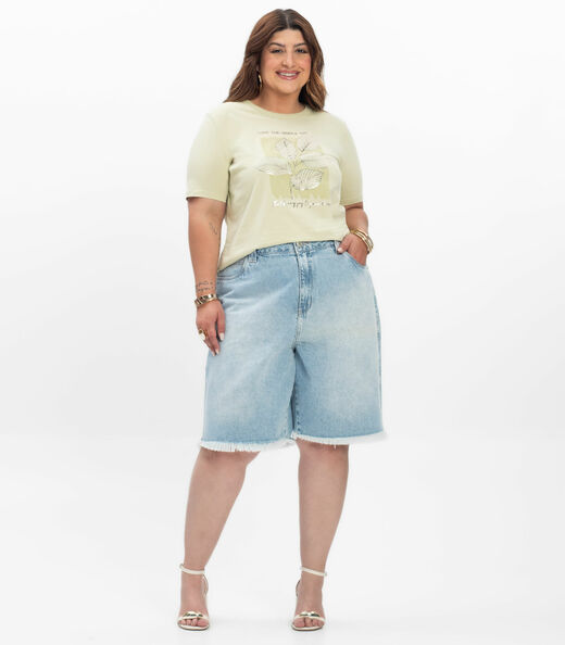 Camiseta Feminina Plus Size Secret Glam Verde