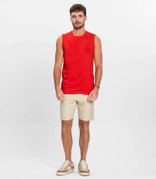 Regata Masculina Meia Malha Diametro Laranja