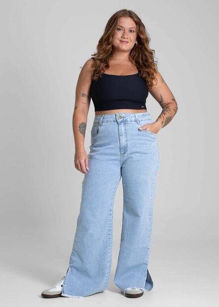 Calça Jeans Sawary Wide Leg Petit - 281181