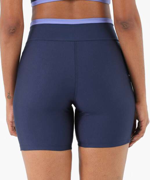 Bermuda Feminina Fitness Bolso Recorte Marisa Azul