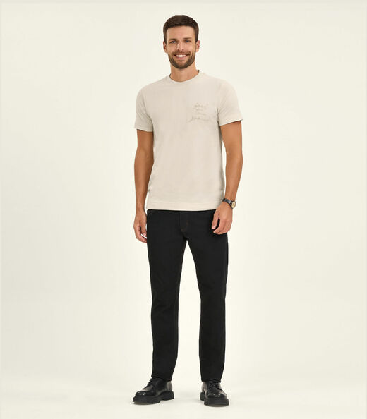 Camiseta Masculina Manga Curta Malhão Diametro Bege