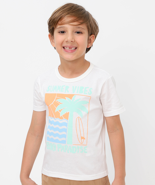 Image_Camiseta Infantil Manga Curta Estampada MR Tam 4 a 10 Off White