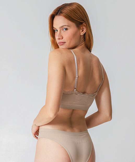 Sutiã Top Com Bojo Removível Renda Marisa