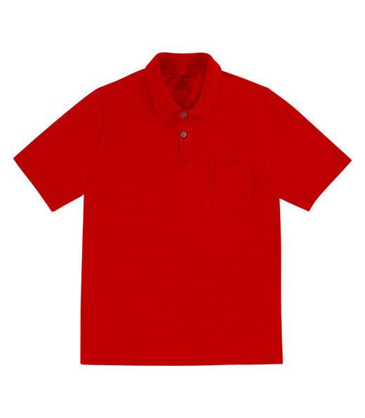 Polo Masculina Com Bolso Cotton Leve Diametro Vermelho