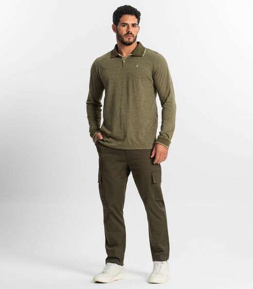 Polo Masculina  Manga Longa Diametro Verde
