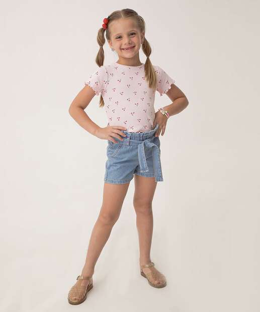 Blusa Infantil Estampa Cerejas Marisa Tam 4 a 10