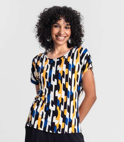 Blusa Feminina Estampada Rovitex Amarelo