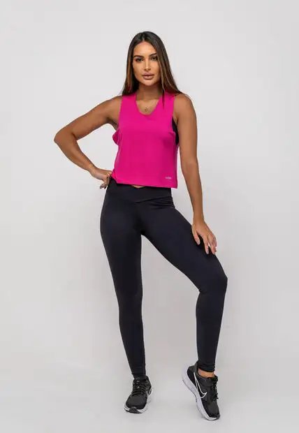 Regata Libélula Malha Rosa Salvatore Fashion