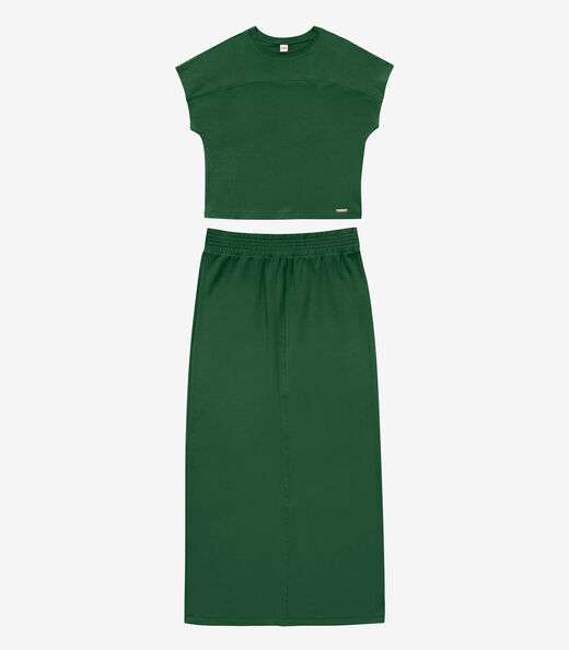 Conjunto Blusa Com Saia Rovitex Verde