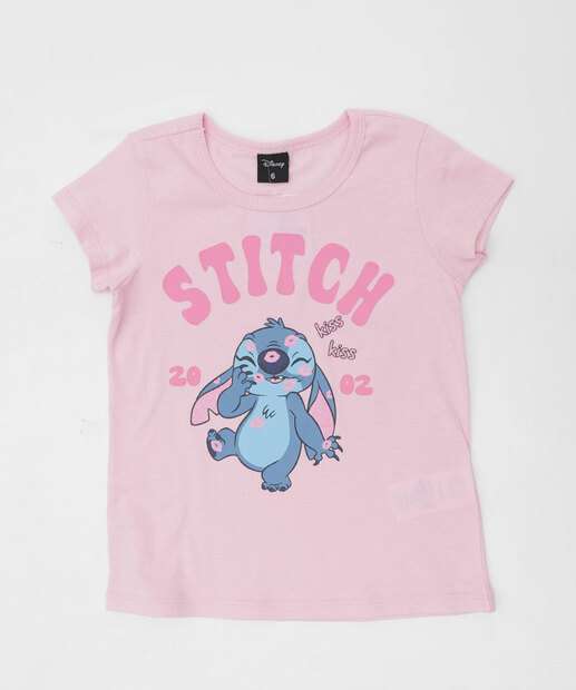 Camiseta Infantil Estampa Stitch Disney Tam 4 a 10