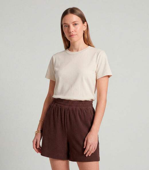 Shorts Feminino Moletinho Gorgurinho Infinita Cor Marrom