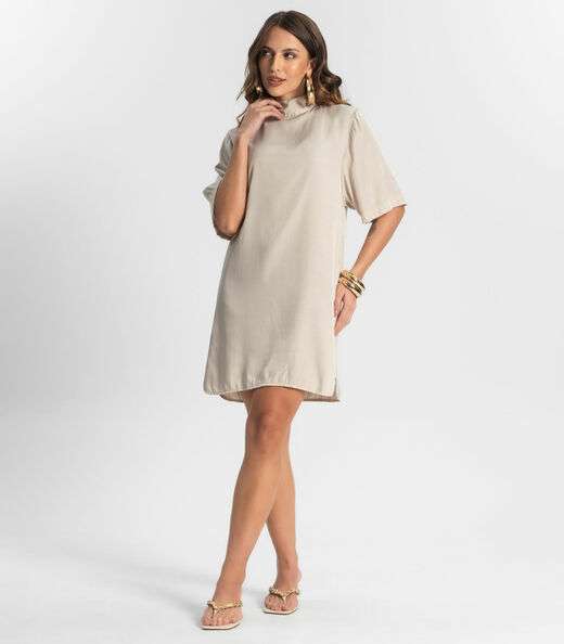 Vestido Curto Feminino Endless Bege